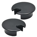 Desk Grommet 1-3/8" (35 mm), Desk Cord Hole Cover, Cable Grommet Metal Zinc Alloy Materilal, Desk Hole Grommet for Office and Home Table Cable, Detachable Cable Cord Organizer (Flat Black 2 Pcs)
