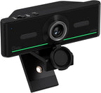 1080P Webcam with Mics, Auto Light Correction, USB Plug&Play, Privacy Cover, Computer Webcam Connect Bluetooth Headset/Earphone/Speaker, Full HD for Business Meetings & Live Streaming