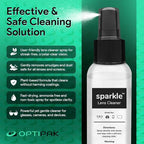Sparkle Anti-Reflective Lens Cleaner Spray kit | (1) 2oz Glasses Cleaner Spray + (1) Microfiber Cloth for Eyeglasses, Sunglasses, Lenses, Screens and Camera Cleaning Kit (2 Piece Set)