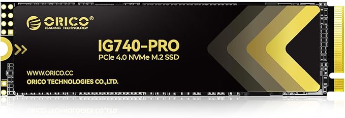 ORICO Industrial SSD 4TB M.2 NVMe SSD, PCIe 4.0 Drive with 7400MB/s Read Speed, Advanced Data Security and Innovative Heatsink, for Edge Computing, Industrial PC, Personal Laptop and PS5 - IG740PRO