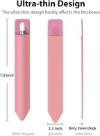 Doormoon Pencil Holder Compatible for iPad 2020/ Air/ 9.7 / Pro 10.5/12.9, Detachable Elastic Compatible for Apple Pencil 4th Gen Leather Sleeve Pocket Pouch, Pink Pink