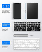 Samsers Foldable Bluetooth Keyboard - Portable Wireless Keyboard with Stand Holder, Rechargeable Full Size Ultra Slim Folding Keyboards Compatible IOS Android Windows Smartphone Tablet & Laptop-Silver