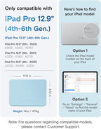 MOFT Dynamic Folio Case for iPad Pro 12.9 -inch (6th/5th/4th Generation, 2022/2021/2020), Silm Magnetic Stand Case with 20+ Viewing Angles, Auto Wake/Sleep, Ultra Thin, Soothing Mist x Misty Cove