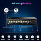 9 Port 2.5Gb Unmanaged Ethernet Switch with 8* 2.5G Base-T Ports, 1*10G SFP Ports, AUMOX PRO 60Gbps Switching Capacity Compatible with 100/1000/2500Mbps Plug and Play