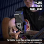 FIFINE USB-Podcast-Condenser-Microphone for Studio-Recording/Computer-Streaming, Desktop-Metal-Mic for YouTube Music Vocal Creation, with Monitor-Mix Volume-Control, Low-Cut Switch (PROFILE3)