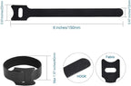 60PCS Fastening Cable Ties Reusable, Premium 6-Inch Adjustable Cord Ties, Microfiber Cloth Cable Management Straps Hook Loop Cord Organizer Wire Ties Reusable (Black Colors)