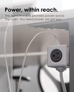 Allocacoc, PowerCube |ExtendedUSB|, 4 outlets, 2 USB Ports, 5 feet cable, Mounting dock, Surge Protection, Childproof Sockets, ETL Certified (Blue)