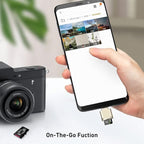 leizhan Type C Micro SD/TF Card Reader with Keychain,USB C to Micro SD SDHC SDXC OTG Memory Reader, Type C Card Reader Adapter Compatible for Mac Windows Lixus Samsung Galaxy - Silver