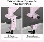 Suptek Monitor Mount Gas Spring Monitor Arm Desk Mount Fully Adjustable Fits 17-32 inch Monitors Weight Capacity up to 22 lbs,Pink(MD8PINK)