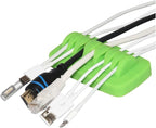 Heaviest Cable Organizer on The Market! Compact and Weighted Desktop Cord Holder and Cable Organizer, Eco-Friendly Silicone, No Bad Smell, Bundled with 4 Reusable Cable Ties! (Green)