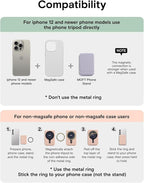 MOFT Phone Tripod Wallet for iPhone, Mulit-Angles, Lightweight & Portable Phone Stand, MOVAS Vegan Leather Magnetic Wallet, Strong Magnets, NFC Card Holder,Travel Essential, Peony (with Card Slot)