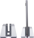 Adjustable Vertical Laptop Stand - Aluminum, Universal Fit for All Laptops (10-30mm Thickness) - Fashion Design, Adjustable Width, Anti-Slip & Scratch-Resistant, Patented Design