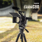 Tilta Camera Cage Compatible with Canon C80 Base Kit | Includes Top Plate, Side Arms, Bottom Plate, NATO Rail, HDMI Clamp & Cold Shoe Receiver | Custom Fit for C80 Body