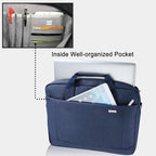 Voova Laptop Bag Case 17 17.3 Inch Computer Sleeve Messenger Bag with Shoulder Strap Expandable Waterproof Large Capacity Business Briefcase for Work Travel Fit 17-18” Laptop, Men Women, Blue
