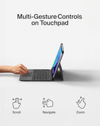 Belkin Everyday Keyboard Case w/Cradle, Backlit Bluetooth Keyboard, Multi-Gesture Controls, Magnetic Apple Pencil Storage Compatibility, & Multimedia Keys for iPad 10th Generation 10.9" - Black