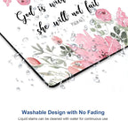 Mouse Pad, Cute Inspirational Quote with Floral Mouse Pad for Women, Washable Square Cloth Mousepad for Office Laptop, Non-Slip Rubber Computer Mouse Pads for Wireless Mouse, Psalm 46:5