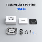 Mac mini M4 Dock, Aluminum Mac mini Stand and HDMI Hub for Mac mini M4 and M4 Pro 2024 with M.2 NVMe/SATA SSD Enclosure, 4K60Hz HDMI,10G USB A/C, 5G USB A*2, USB-C Charge, SD/TF, Audio