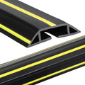 Pangda 10 FT Floor Cable Cover Heavy Duty Cord Cover Protector Power Cable Protector Soft Extension, Organize and Protect Wire on Floor for Home Office or Outdoor Settings (Black, Yellow)