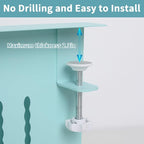 Desk Side Storage Organizer, Under Desk Laptop Holder Clamp on Table Shelf, No Drill Laptop Mount with Magnetic Pen Holder, Hanging Table Organizer for Office and Home