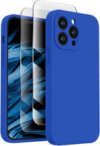 FireNova Designed for iPhone 13 Pro Case, Silicone Upgraded [Camera Protection] Phone Case with [2 Screen Protectors], Soft Anti-Scratch Microfiber Lining Inside, 6.1 inch, Klein Blue