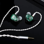 Kiwi Ears Orchestra Lite in Ear Monitor, Custom 8BA HiFi Earphone, Studio Monitor Headphone, Wired Earbuds with Detachable OFC Cable, Handcrafts Faceplate for Audiophile Musician (Green)