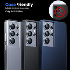 WSKEN for Samsung Galaxy S25 Ultra Camera Lens Protector - Ultra Thin Case Friendly, 9H Shatterproof Tempered Glass with Aluminum Metal Circle Camera Screen Protector Cover Accessories, Blue
