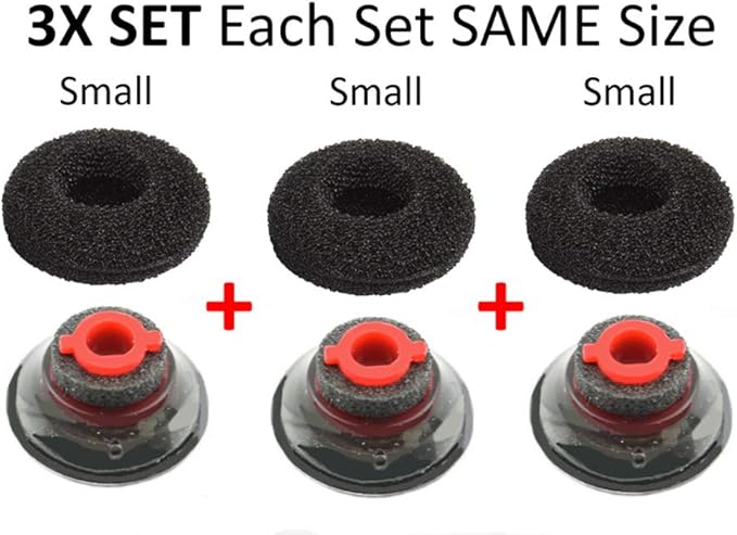 3X Ultra Comfort Eartips Ear Buds Replacement Earphone Ear Tips Kits Earpads Foam Set Cushion for Plantronics Voyager 5200 5220 5210 Series Bluetooth Headset Headphone (Small S)