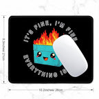 ITNRSIIET Mouse Pad with Stitched Edge Premium Textured Smooth Precise Operation Waterproof Washable Non-Slip Rubber Base Desktop Protection Mat, 10.2×8.3×0.12 inches, Cute Dumpster