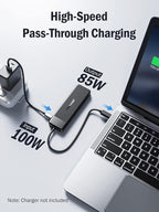 Lemorele USB C Docking Station for Laptop, 10 in 1 Triple Display Monitors Adapter w/4K Dual HDMI, 1080P VGA, 3 USB3.0/2.0, TF/SD 2.0, 3.5mm Audio, 100W PD, for MacBook, HP, Dell, Lenovo, Surface
