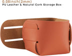 HOMIEAZICOZI 2-Pack Cork Leather Desk Accessories Storage - Pencil Pen Holder - Makeup Brush Holder Organizer - Stylish Addition to Home Decor (Orange)