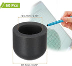MECCANIXITY 60Pcs Replacement Stylus Pen Tips 7.5mm Conductive Capacitive Touch Screen Pens Tips Silicone Rubber, Black