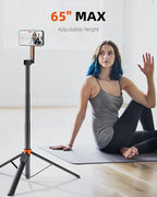 TODI 65" Magnetic Tripod for iPhone with Remote, Selfie Stick for iPhone Magsafe, Cell Phone Tripod Stand for Recording, Travel Tripod Compatible with 16/15/14/13/12 Series