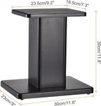 MECCANIXITY Wood Speaker Stands, 2 Pack 11.8 Inch (30cm) Universal Speaker Stand Hollowed Bases Enhanced Audio Listening for Home Theaters Cinema