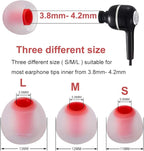 Earbud Tips Soft Silicone Earbuds Replacement Tips Fit for in-Ear Headphones(Inner Hole from 3.8mm - 4.2mm Earphones) 9 Pairs S/M/L