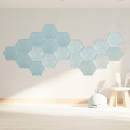 Mollywell Hexagon Acoustic Panels, High Density, Soundproofing, Decorative Noise Reduction Felt Wall Tiles for Ceilings, Home Office & Gaming Room (Smoke Green), 14x12x0.4 Inch