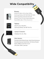 CableCreation USB C to USB A Cable 3FT, Type C to USB 3.1 USB 3.2 Gen2 10Gbps USB A to C Data Cables, Android Auto Cord 3A for USB-C External SSD MacBook Pro iPad, Galaxy S24/S23+, iPhone 16/15, Black