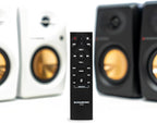 Active Bluetooth Bookshelf Speaker Studio Monitor Home Theater, Optical Input, Coaxial Input, 2 x RCA Aux Input, 30 Watts x 2 (White)