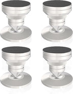 Preffair Adjustable Turntable Feet Stainless Steel Speaker Vibration Isolation Spikes&Pads Subwoofer Floor Protector Shoes Mats Amplifier Vinyl Record Player Shock Absorber Base 4 Sets