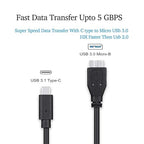 Master Cables USB C to Micro B Cable 0.5 Metre USB C Hard Drive Cable Compatible with Toshiba Canvio Seagate WD Element External Hard Drives SSD HDD Galaxy S5 Camera Tablets Phones etc.