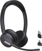 Yealink BH70 UC Wireless Bluetooth Headset with Microphone for Work, up to 35h Talking Battery, Teams UC Compatible Headsets for Computer Mobile, 147g Lightweight Headphone for Open Office 50m Range