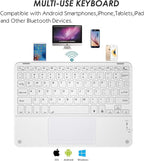 TouchPad Keyboard case for 9",9.7",10.1",10.2",10.5",10.9",11",Tablets,2-in-1 Bluetooth Wireless Keyboard with Touchpad,7 Colors Backlit & Leather Folio Cover(Rose Gold)