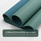 YSAGi Desk Mat, Desk Pad, 35.4" x 17" Laptop Leather Desk Pad Protector, Large Leather Desk Blotter for Keyboard and Mouse, Dual-Sided Desk Writing Pad for Office (Pistachio Green + Green Blue)