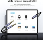 MOSWAG Headphone Splitter for Computer, 3.5mm Female to Dual 3.5mm Male Cable for PC Gaming, Headphone Mic Splitter for PC 24K Gold-Plated with Noise Cancellation for Laptop/Speakers/Mic【11inch/28cm】