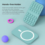 Patented Magnetic Sticky Phone Suction Grip Mount for MagSafe Case,Magnet Silicone Portable Stand Holder for iPhone 16/15/14/13/12 Series and Android, Hands-Free Selfies and Videos,Cactus