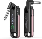 LEKATO Wireless Guitar System UHF Wireless Guitar Transmitter Receiver Rechargeable Audio Bass Cable with 70 Channels for Bass Electric Instruments(Pink)