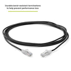 TRUECABLE Cat6 Component Rated Patch Cable, Unshielded (U/UTP), 10ft, Black, 28AWG Solid Copper, Snagless 10G High-Speed Ethernet Cable, PoE++ 4PPoE 100W, UL Listed, RoHS-3, 5 Pack
