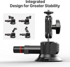 Suction Cup Mount for Action Cameras iPhone - ULANZI SC-01 3in Pump-actived Vacuum Suction Mount Magic Arm Phone Holder Action Cam Adapter Car Boats Windshield Window Mount for Action Cameras