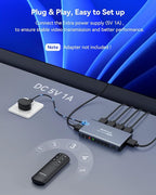 HDMI Switch 5 in 1 Out 4K@60Hz, GANA HDMI Splitter Switcher with Remote, Aluminum HDMI 2.0 Switch Box Hub for 3D, HDCP2.2, HDR, Compatible with Xbox, PS5/4/3,Fire Stick,Roku,Blu-Ray Player