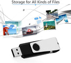 KEXIN 4GB USB Flash Drive 50 Pack - Thumb Drive Bulk Memory Stick Pen Drives With Swivel Design, USB 2.0, Black
