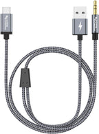 CableCreation USB C to 3.5mm Audio Cable with USB Charging Cable, Car Aux Cable, Type C to Aux Jack Headphone Car Stereo with 18W Charge for iPhone 16 15 Pro Max Plus, Galaxy S24/S23+, Pixel 9/8/7+
